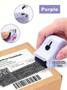 1set Portable Durable Multi Functional Integrated Roller Stamp With Box Cutter Privacy Information Shield Anti Leakage Quick Rolling Eraser For Express Delivery Parcel Office Daily Use Privacy Protection Trending Stationery - purple - View 1