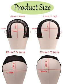 Nunify Wig Caps untuk Membuat Wig Lace dengan Tali Serut, Topi Jala yang Dapat Diatur dengan Pita Elastis Silikon Anti Selip untuk Wig, Topi Tenun dengan Tali Serut untuk Membuat Wig Lace Front 4x4, 5x5, 13x4, 13x6 - warna-warni - View 6