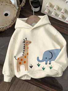 Young Boy Casual Minimalist Pattern Hooded Long Sleeve Sweatshirt Suitable For Autumn/Winter Vacation Matching Set Graphic Cute Comfortable Squishy - Multicolor - View 5