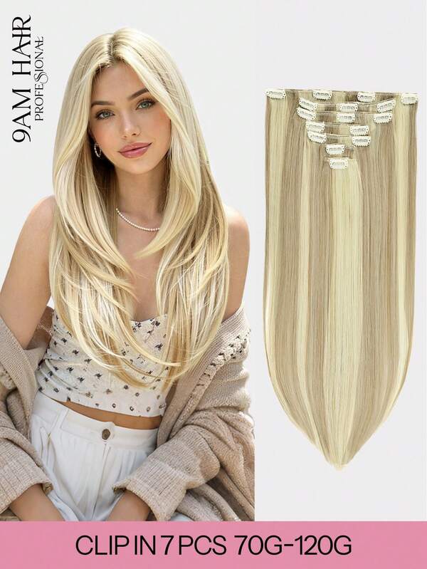Clip In Hair Extensions Real Human Hair, Remy Human Hair Extensions Clip Ins For Women, Natural Human Hair, 70-120g 7Pcs