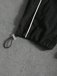 Sport MetroGents Men's Letter Print Drawstring Waist Pocket Sports Long Pants - Black - View 4
