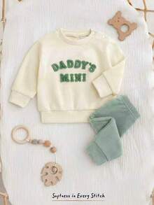 Cozy Pixies 新生兒可愛套裝 字母刺繡 DADDY'S MINI 休閒日常穿搭 秋冬款 - 薄荷綠 - 查看 6