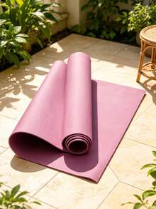 1 tấm thảm yoga EVA 173*61*0.3cm màu trơn, thảm sàn tập Pilates, phù hợp cho yoga, Pilates, tập plank - Hồng - Xem 2