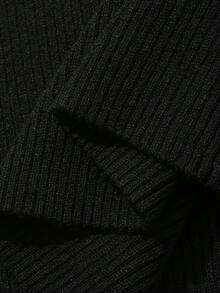 FRIFUL Women's Early Autumn New Korean Style Split Bell Sleeve Contrast Lace Sweater Cute Tops Vacation - Black - View 9