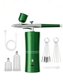 1 Set Super Stable Spray Gun Kit: Precision Spray Gun For Nail Art,900mAh Rechargeable Battery For Model Making, Portable Makeup Spray Gun Suitable For Gel Manicure, Ombre French Manicure, Etc. - Multicolor - View 14