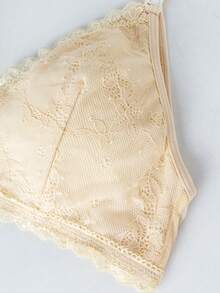 Moonlight&Mama Elegant Solid Color Lace Maternity Bra - Apricot - View 5