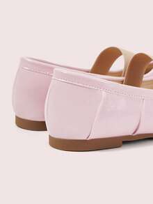 CUCCOO DOLLMOD Women's Ballet Flat Split Toe Tabi Elastic Strap Slip On Solid Color Casual Daily Pink - Barbie powder - View 6
