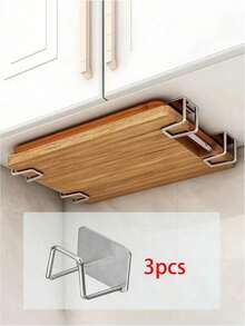 1/2/3/4/8/12 PIEZAS Estante de almacenamiento de cocina de acero inoxidable plateado Estante autoadhesivo para el fregadero Entrada Sala de estar Baño Artículos esenciales para el hogar - Plateado - Ver 15