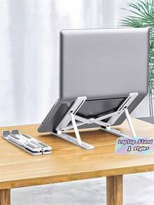 1 Count Ergonomic Laptop Stand For Adjustable Angles Durable Lightweight Portable Riser Compatible With 12 18 Inch Laptops Office Travel - multicolor - View 1