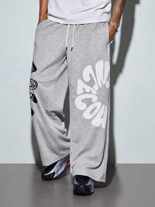 Modcrash Baggy Version - Men's Casual Fashion Printed Loose Fit Pants - Grey - View 7