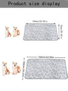 1PC Big Dog Blanket Washable Pet Bed Throw Soft Fleece Grey Pawprint Sofa Protector For Puppy Adult Small Large Dogs - Grey - View 7