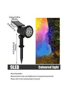 Outdoor Waterproof Solar Light, Dual-Use Spotlight, Ip65 Waterproof Led Light, Solar Garden Light, Zero Electricity Cost, Suitable For Courtyards, Gardens, Camping, Home Decoration, A Gift For Parents And Friends - black - View 16