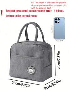 Bear Label Insulated Thermal Bag Large Capacity Reusable Lunch Tote With Waterproof Portable Design Leakproof Cooler Bag For Office Work Commute Gym Outdoor Picnic Adventure Travel Bento Container Carrier Temperature Control Freshness Premium Quality - Multicolor - View 3