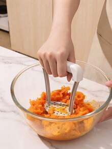 1PC Potato Masher With Non-Slip Plastic Handle, Mashing Plate Manual Food Press, Labor-Saving Kitchen Tool For Mashed Potato Pumpkin Vegetable Puree, Easy Clean Dishwasher Cooking Gadget - Multicolor - View 3