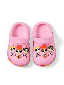 THE POWERPUFF GIRLS X SHEIN Girl Cute Cartoon Children's Slippers, Suitable For Infants And Young Children, Light And Durable EVA Material, Can Be Worn Indoors And Outdoors - Dusty Pink - View 8