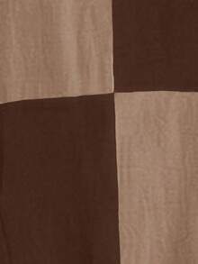 Faunlyn Women's Vacation Casual Tropical Minimalist Colorblock Patchwork Dress Shades Of Brown Summer Picnic - Brown - View 6