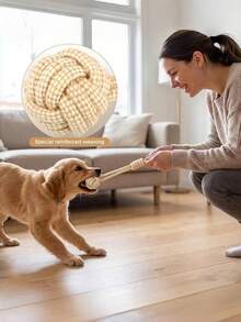 PETSIN Pet Hemp Rope Woven Pet Rope Knot Toy; Durable Chew Toy For Teething And Cleaning Teeth; Tug-Of-War Rope For Small And Medium-Sized Dogs And; Indoor And Outdoor Boredom-Relieving Chewing And Training Dog Toy. - Multicolor - View 12