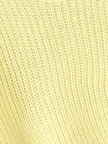 SHEIN Tween Girl Casual Versatile Solid Color Cropped Sweater - Yellow - View 4