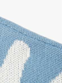 Manfinity CasualKnits 男士對比色長袖單排扣休閒針織開襟衫 - 藍白色 - 查看 4