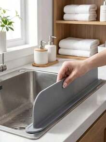 Silicone Sink Splash Guard Kitchen Sink Basin Splash Blocker Countertop Water Barrier Water Blocker For Lab Sink Vegetable Basin Dishwasher Restaurant Bathroom Rv Waterproof Cover Kitchen Utensils Essentials Home Essentials - one-size - View 5