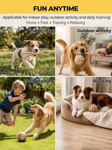 PETSIN Pet Hemp Rope Woven Pet Rope Knot Toy; Durable Chew Toy For Teething And Cleaning Teeth; Tug-Of-War Rope For Small And Medium-Sized Dogs And; Indoor And Outdoor Boredom-Relieving Chewing And Training Dog Toy. - Multicolor - View 7