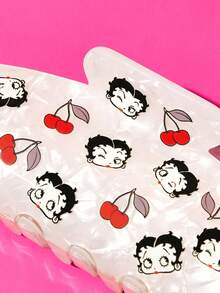 Betty Boop x SHEIN 時尚可愛卡通髮夾，適合女孩與女士，居家、沐浴、美容護理、髮型造型完美適用 - 白色 - 查看 5