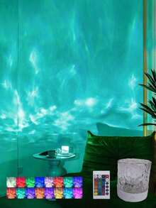 1PC Dreamlike Flame & Water Swirl Projection Lamp,  Perfect Romantic Gift For Birthday, Holiday - متعدد الألوان - مشاهدة 11
