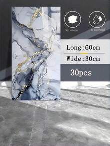22Pcs 30Pcs 3D Marble Ceramic Tile Wall Sticker Thick Self Adhesive PVC Wall Panel Strong Backing Waterproof Peel And Stick For Kitchen Bathroom Living Room Splashback Renovation Home Decor Removable Wallpaper - multicolor - View 12