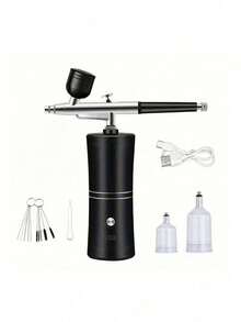 1 Set Super Stable Spray Gun Kit: Precision Spray Gun For Nail Art,900mAh Rechargeable Battery For Model Making, Portable Makeup Spray Gun Suitable For Gel Manicure, Ombre French Manicure, Etc. - Multicolor - View 16
