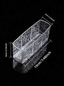 1PC Clear Acrylic Makeup Brush Organizer 3 Compartments Cosmetic Storage Box Pen Holder Desk Organizer Vanity Accessories Christmas Holiday Gift Giving Beauty Storage Essential Multifunctional Transparent Display Case For Bathroom Office Home Decor - Clear - View 10