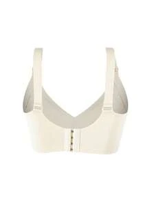 SHEIN 白色無縫貼身模杯哺乳內衣，極簡日常孕婦內衣 - 白色 - 查看 2