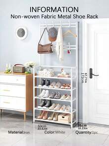 Four- Or Five-Tier Independent Metal Shoe Racks Made Of Non-Woven Fabric, Which Can Be Used As Coat Racks, Multi-Functional Outdoor Storage Racks, Independent Wardrobe Racks, And Multi-Layer Indoor Shoe Racks. - Multicolor - View 10