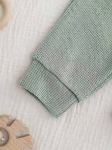 Cozy Pixies 新生兒可愛套裝 字母刺繡 DADDY'S MINI 休閒日常穿搭 秋冬款 - 薄荷綠 - 查看 4