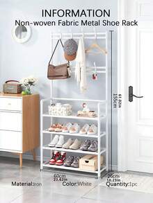 Four- Or Five-Tier Independent Metal Shoe Racks Made Of Non-Woven Fabric, Which Can Be Used As Coat Racks, Multi-Functional Outdoor Storage Racks, Independent Wardrobe Racks, And Multi-Layer Indoor Shoe Racks. - Multicolor - View 11