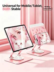 1 buah Dudukan Tablet/Ponsel Putar yang Dapat Diatur, Alas Tebal dan Stabil, Pembuangan Panas yang Baik, Desain Cakar Kucing Lucu Berongga, Dudukan Meja Multi Sudut, Cocok untuk Kantor, Belajar, dan Penggunaan Sehari-hari, Hadiah Liburan Ideal, Aksesori Penopang Ponsel Universal - View 3