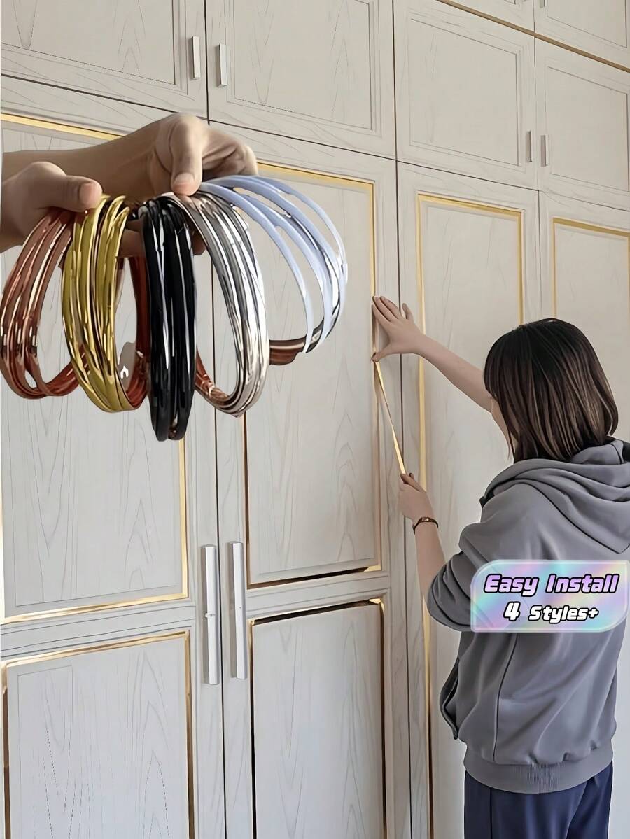 5/10m Self Adhesive Flexible D Shape Trim Wall Edge Corner Protector Baseboard Molding No Drill Cuttable For Home Office Window Door Frame Christmas Holiday Gift Idea Must Haves