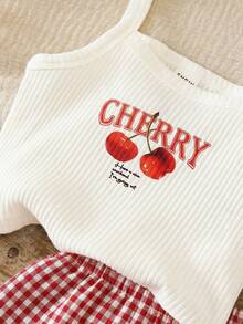 Emery Rose Kids Emery Rose Kids 两件套女童刺绣针织背心+碎花短裙，休闲可爱时尚套装，适合外出、拍照、公园、露营、日常、派对、度假等场合。 - 紅色 - 查看 6