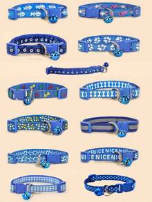 5pcs Cute Cartoon Dog & Cat Collars With Bell - Random Pattern Pet Collars For Small Medium Pets, Adjustable Decorative Kitten Puppy Collar Set, Funny Durable Nylon Collars For Cats Dogs, Gift For Pet Lovers - Multicolor - View 6