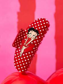 Betty Boop x SHEIN 時尚可愛卡通髮夾，適合女孩與女士，居家、沐浴、美容護理、髮型造型完美適用 - 紅色 - 查看 2