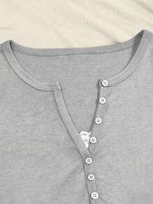IslaSuriya 1 buah Kaos Wanita Lengan Panjang Slim Fit 2 in 1 - Grey - View 5