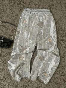 Celana Jogging Motif Daun Digital untuk Anak Perempuan Remaja, Pakaian Kasual Nyaman Musim Gugur/Dingin, Rajut, Longgar, Kembali ke Sekolah, Streetwear, Kamuflase, 1 Gambar Acak - MultiWarna - View 1