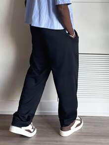 Harrin Don Harrin Don Men's Casual Street Cross Print Loose Straight Jogger Pants - Black - View 6