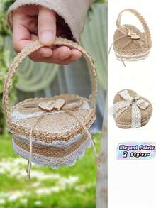 1PC Elegant Fabric Creative Ring Holder Basket Jewelry Storage Display Tray For Wedding Proposal Engagement Couple Bride Bridesmaid Gift Home Decor Organizer - Multicolor - View 1