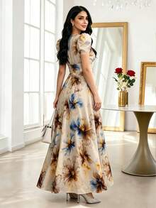 Modelyn Women's Elegant Floral Print Dress - Multicolor - View 2