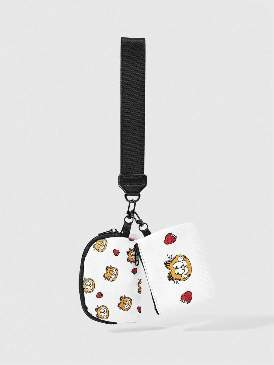 GARFIELD | SHEIN Cute Cartoon Print Dual-Pack Coin Purse, Lightweight Wristlet Storage Bag, Suitable For Earphone Storage, Coin Organization And Portable Carry - cat - View 1