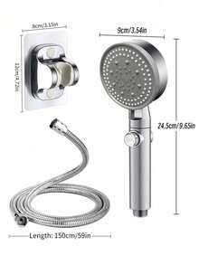 1PC High Pressure 5-Mode Handheld Shower Head With Stainless Steel Hose & Adjustable Bracket, Bathroom Accessory For Home Fall Decor - multicolor - View 2