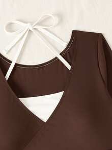Eassivo Eassivo 2026 Spring/Summer New Women's High Elastic Yoga Outdoor Sports Top Thin - Brown - View 5