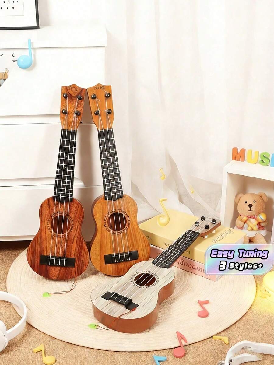 17 Inch Playable Ukulele Lightweight Portable With Pick Suitable For Beginners And Music Lovers - Multicolor - View 1