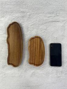 1pc Natural Wood Multipurpose Tray For Cosmetic Lipstick Perfume Bathroom Storage Living Room Dining Table Home Hotel Decor Christmas Gift Idea Must Haves - brown - View 9