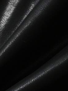 DAZY Fashionable Versatile Solid Color Wide Leg Mid-Length Pants - Black - View 3